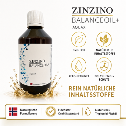 ZinZino BalanceOil+ Fischöl mit Omega-3 2478 mg, Omega-9, Vitamin D3 100ml / 300ml