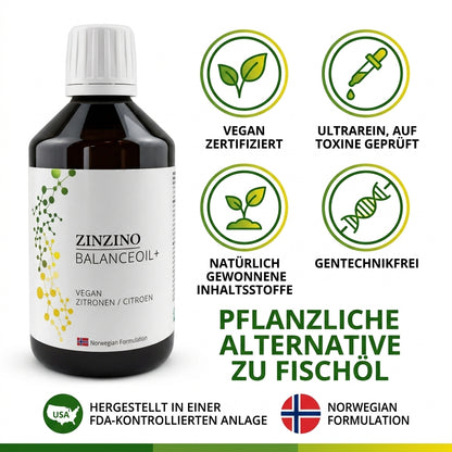 ZinZino BalanceOil+ Fischöl mit Omega-3 2478 mg, Omega-9, Vitamin D3 100ml / 300ml