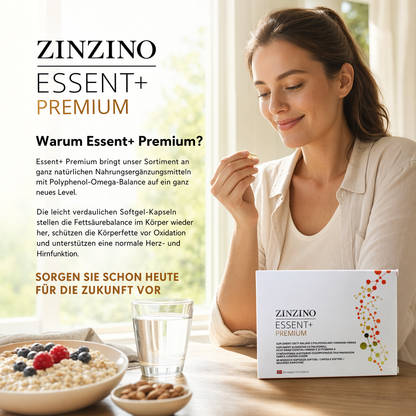 ZinZino Essent+ Omega-3 Kapseln Hochdosiert mit Vitamin D3 & Olivenöl