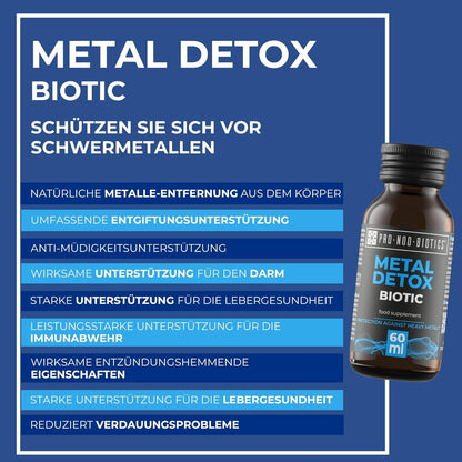PRO NOO BIOTICS METAL DETOX BIOTIC – Detox-Shot 10 x 60 ml – Mit Chaga, Kombucha 