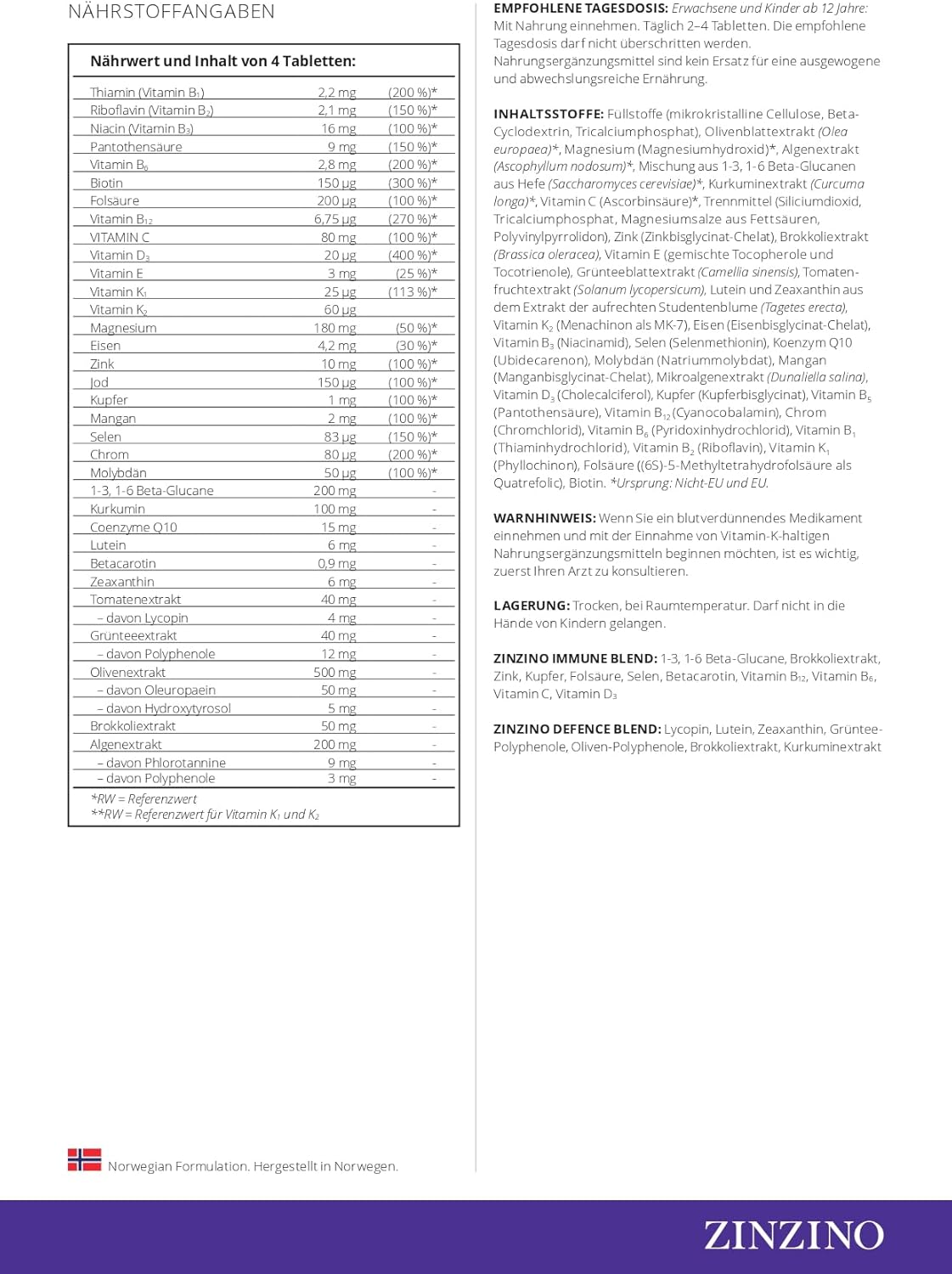Zinzino Xtend – Multivitamin-Komplex für Energie, Immunsystem & Gelenke